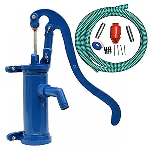 NIKS Plastic PVC Garden Home Hand Water Pump with all installation fittings (Blue with all Fittings accessories)