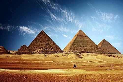 (Egypt Pyramid Golden Sand Blue Sky)Print Posters Art Printed Canvas Posters 13x20inch