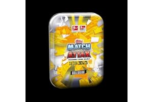 Topps Bundesliga Match Attax 24/25 Mini Tin Bollwerk Contient 42 Cartes, Dont 3 Cartes Exclusives polyvalentes, 2 Cartes Black & White Pixel Pitch et 2 Cartes édition limitée.
