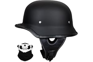 DIRERTYS Deutscher Stil Halbschale Helm Retro Halbgesicht Motorradhelm Halbhelm Motorrad -ECE zugelassenen Männern und Frauen Open Face Helm für Scooter Moped Cruiser Motorrad M ~ XXL