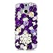 Produktbild Evtech (tm) 3D lila Kristall Schmetterling Blumen Perlen Bling Rhinestone-Diamant-Raum-Kasten for [HTC one M8] (100% Handarbeit)