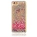 Produktbild KSHOP Handytasche Hülle für iPhone SE / iphone 5 / iphone 5S mit Flüssigkeit - Hartschale Backcover Case Schutzhülle Cover Wasser mit Schneekugel Sterne glitzernd Bling Bling Transparent mit Muster Animation - Liebe
