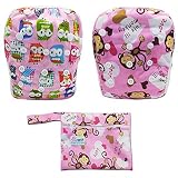  MARIPOSA  Pañal para agua bebe niña reutilizable para piscina y mar (0-2 años) Ajustable y lavable - Paquete de 2 con bolsa contenedora chubasquero (animales y mono)