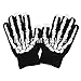 Produktbild LOCOMO Men Women Girl Winter Hand Warmer iPhone iPad Samsung Galaxy Note Capacitive Touch Screen Knit Gloves Halloween Skull Skeleton Bones Five Fingers FAF043 Black White One Size