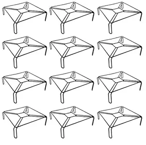 Shiyon Metal Rectangular Shape Pot Stand, Black (Size-Length 26x Width 26x Height 8 cm)- 12 Pcs.