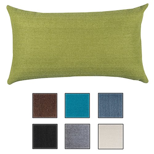 salosan® Sofakissen, Lounge Rückenkissen, Kopfkissen, Couch- oder Palettenkissen, Dekokissen Strukturpolsterstoff in 7 Unifarben für trendiges Wohndesign. Größe 40x70 cm (Grün)