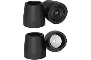 supregear Walkerfötter, 4-Pack Universella Ersättningsspetsar för Rollatorer och Toalettstolar, 28 mm Skaft, Verktygsfri, 2 Par