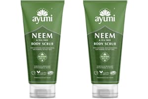 Ayumi Neem & Tea Tree Body Scrub. Vegan, Cruelty-Free, Dermatologically-Tested, 2 x 200ml