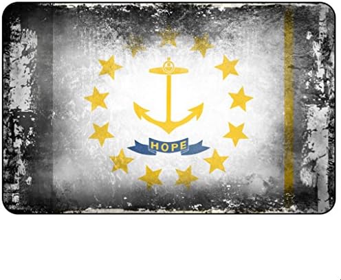 Cadora Magnetic Sign with Shabby Chic Worn Used Look Fridge Magnet Flag Rhode Island