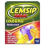 Lemsip Max Cold and Flu Blackcurrant with Paracetamol - Pack of 10 Sachets