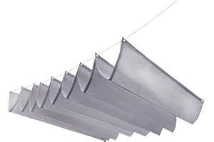 TOPCHANCES Toldo retráctil con forma de onda, ajustable, para patio, gazebo, resistente al desgarro, impermeable, protector solar anti-UV, lona para exteriores, jardín, balcón, playa