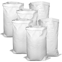 Sacs Polypropylène Tissé 120x70cm - Lot De 5 Sacs Blancs Multi-usage Pour Jardin, Bricolage, Gravats