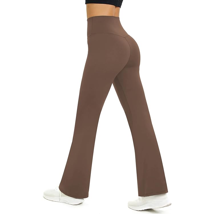 Baleaf wijde broek voor dames yogabroek met zakken elegante stofbroek hoge taille joggingbroek rechte broek buikcontrole wijde broek sportbroek, M Petite