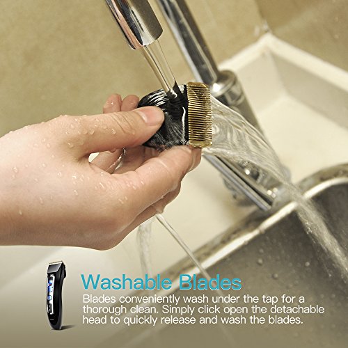 Haarschneider O’vinna Gesichtshaartrimmer Körperpflege Edelstahl Haarscherer tragbare elektrische Haarschneidemaschine Haar Klipper Hair clipper Cleaner Removal Shaver (schwarz) - 6