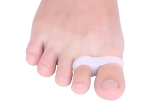 DOACT 4 pcs Silicone Gel Double Looped Toe Gel Orthotics Stretcher Toe Protector Straightener Separator Alignment Pain Relief LJ Foot Care