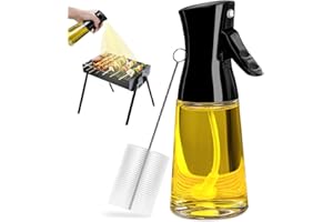 ztarraum Ölsprüher für speiseöl, Oil Sprayer, 180ml Glas Öl Sprühflasche mit Pinsel, Große Reichweite, Dickes Glas, Starke Sprühkraft, Küche