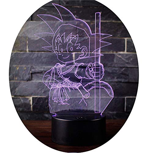 3D Lámpara de Escritorio Win-Y LED 7 del tacto del color de la lámpara del dormitorio del hogar decoración de la oficina para los niños y regalo de Navidad de cumpleaños (Dragon Ball B)