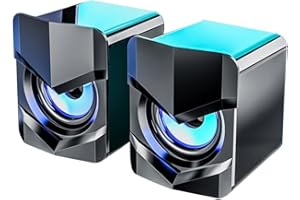 Etlephe Casse PC, Altoparlante PC,Altoparlante da Gioco Con Fantastiche Luci LED Portatile Speaker Portatile per Computer Notebook Laptop PC