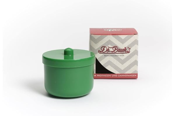 Dr. Bauer's Boîte de nettoyage avec insert | Boîte pour prothèse | Boîte pour dentier | Boîte pour prothèse avec insert | Boîte pour appareil dentaire vert (1 pièce),