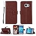 Produktbild Hülle für Samsung S7, Mandala Blume Tasche für Galaxy S7 Premium Geldbeutel Kunstleder Flip Taschenhülle Handytasche Rückseite Schale für Samsung Galaxy S7 SM - G930F (5.1 Zoll) Magnetverschluss Kartenfächer Klapptasche Stil Schutzhülle Handyhülle Caselover Standfunktion und Kartenfächer Klapptasche + Kredit Kartenfächer Bumper - Braun