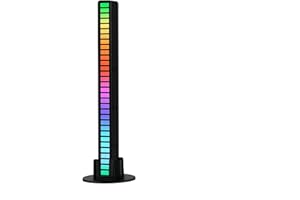 CpHssy LED Sound Control Spectrum Pickup Light, RGB Glow Desktop Ambient Light, 32 Individual Glow Light Beads, Type-C Style Rechargeable Rhythm Light for Party, Car, Desktop