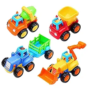 MWT TOYZ Unbreakable Engineering Automobile Construction Machine Toy Set for Kids with Tractor, Trolley, Trucks and JCB Machine- Multicolor
