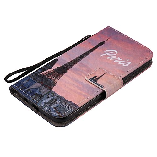 Feeltech LG K7 Hülle PU-Leder und Brieftasche Bunte Muster Fall mit Magnetverschluss, Hybrid-Kickstand mit Stand-Funktion, schlagen Sie schützende weiche TPU Stoßstangenabdeckung und Kreditkartenhalter für LG K7 Handgelenk Bügel-Buch-Art-Geldbeutel-Tasche mit 2 In 1 Berühren Sie Stift – Turm - 6