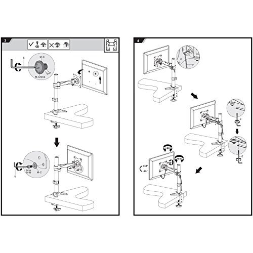 SAVONGA TV / Monitor Halterung Tischständer #201L für 13″ bis 30″ Zoll flache Bildschirm VESA 75×75, 100×100 - 8