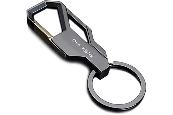 Techpro Stainless Steel Keychain Heavy Duty Car Keychain for Men and Women Proud Horse Black Hook