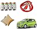 Auto Pearl Premium Quality Car Accessories Combo of Car Tyre Air Alert Valve Cap Set of 4 Pcs. & Car Vastra Cushion Pillow Beige Color Set of 2 Pcs For Car & Home. & Car Heavy Duty Jumper Booster Cables Anti Tangle Copper. For Chevrolet Beat Type-2 RS.1572.00