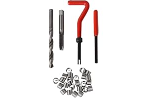 Carrfan 30 Unids Kit de Inserciones de Rosca Métrica M5 M6 M8 M10 M12 M14 Helicoil Car Pro Bobina Herramienta M8 * 1.25