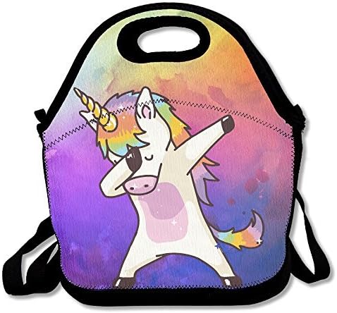Hip Hop Unicorn Rainbow Lunch Tote Bag Bags Awesome Lunch Handbag Lunchbox Box For School Work Outdoor