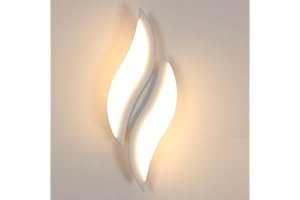 Goeco Aplique Pared Interior LED, Lámpara de Pared Moderna 12W, Luz Pared LED Luz Blanca Cálida 3000K, para Pasillo Dormitorio Sala Escalera