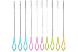TURLTE Brosses à Paille,10 PCS Tube Brosse de Nettoyage Brosse à Bouteilles Brosse Fine pour Nettoyer Les pailles Les Tubes de Bouteille Les Becs Goupillon Extra Long