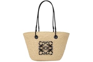 WEISIPU Women's Straw Bags Summer Beach Large Shopping Bag Handmade Woven Shoulder Crossbody Handbag