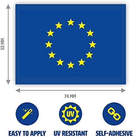 2 x European Flag Sticker Set - EU Sticker - for Cars, Laptop, Windows, Luggage (7.4 x 5.2 cm)