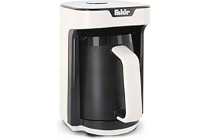 Fakir Kaave Mono Machine à moka turque pour la maison et le bureau I Cafetière électrique avec cuillère doseuse I One Touch Control I Réservoir de 280 ml pour 4 tasses I Blanc I 535 W