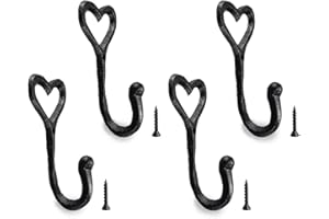 La Llareta Ganchos Percheros, 4 Piezas Ganchos Antiguos Resistentes, Pared De Cocina Colgadores, con Tornillos, para Baño, Cocina, Oficina, Ropa, Bolsos, Toallas, Dormitorio