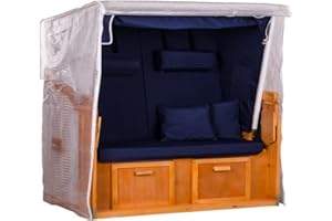 MR. DEKO® Pokrowiec ochronny na kosz plażowy z PCW, przezroczysty, rozmiar XXL, wymiary 160 x 80 x 160 cm (szer. x gł. x wys.), wodoszczelny i odporny na warunki atmosferyczne, wytrzymała plandeka na