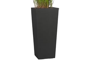 ‎PFLANZWERK Pflanzwerk® Pflanzkübel Bodenvase Fiberglas Conic ANTHRAZIT 50x23x23cm *Frostbeständige Blumenkübel* *Deutsche Premiumqualität* *Lotus-Effekt Imprägnierung*