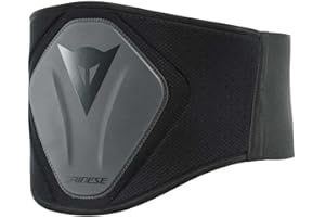 Dainese - Lumbar Belt High, Fascia Lombare Moto Unisex, Supporto Lombare Adulto, Struttura Alta Semi-Rigida, Cintura Lombare Regolabile, Confortevole, Nero