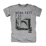 STAR WARS Herren T-Shirt BOBA FETT PORTRAIT Sports Grey Gr. S