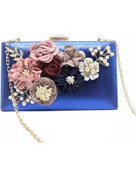 Manadlian Damen Blumen Abendtasche, Perlen Kupplungen Handtaschen Taschen Hochzeit Abend Handtasche Frauen Kupplungs...