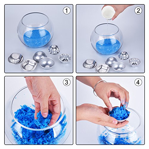 Outus 6 Stücke 3 Set 3 Form Metall Bad Bombe Formen für DIY Handwerik, Kuchen-Wannen Formen - 6