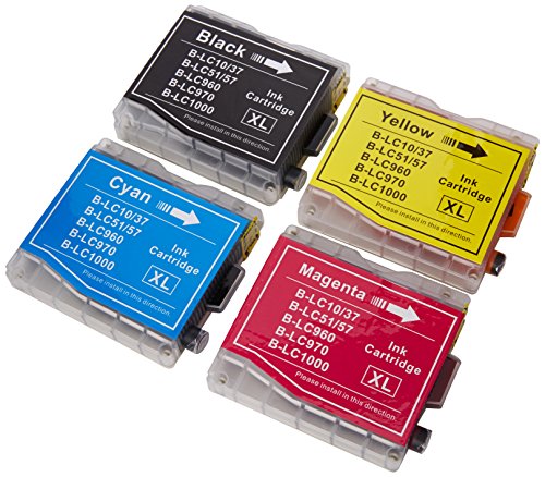 Prestige Cartridge LC1000 / LC970 10-er Pack Druckerpatronen für Brother DCP-130C, DCP-135C, DCP-150C, DCP-153C, DCP-155C, DCP-157C, DCP-260C, DCP-330C, DCP-350C, DCP-353C, DCP-357C, DCP-375C, DCP-540CN, DCP-560CN, DCP-750CW, DCP-770CW, Fax-1355, 1360, 1460, 1560, 1860C, 1960C, 2480C, 2580C, 2840C, MFC-230C, 235C, 240C, 240CN, 260C, 345CW, 440CN, 460CN, 465CN, 560CN, 630CD, 630CDW, 660CN, 665CW, 680CN, 685CW, 690CN, 845CW, 850CDN, 850CDWN, 860CDN, 885CW, 3360C, 5460CN, 5860CN, schwarz / cyan / magenta / gelb