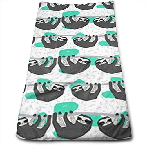 WCMBY Geo Sloth Polyester Bath Towels for Hotel-Spa-Pool-Gym-Bathroom - Super Soft Absorbent Ringspun Towels