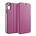 Price comparison product image doupi FlipCase for iPhone Xr (iPhone 10r) 6.1 inch - Deluxe Leatherette Magnet Book Style Screen Protector Stand Protective Flip Cover, red pink