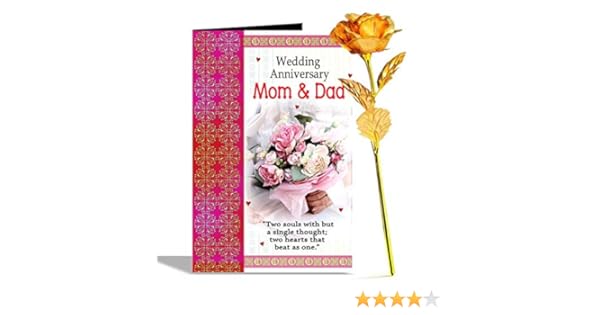 Buy Wedding Anniversary Mom Dad Greeting Card Golden Rose Hamper Online At Low Prices In India Amazon In