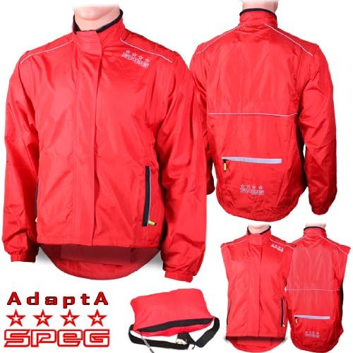 SPEG 'AdaptA Mk2' Cycling Jacket / Gilet - Red Cycle (Red, M: 38 - 40" chest)