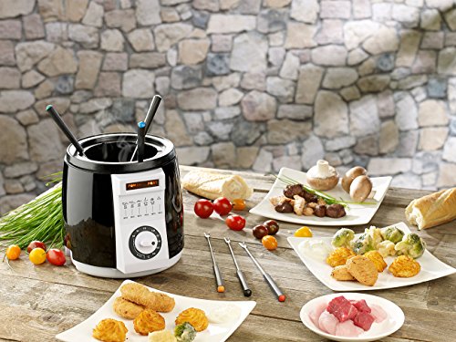 Rosenstein & Söhne Kompakte Tisch-Fritteuse mit Fondue-Set, 0,9 Liter, 840 Watt - 4